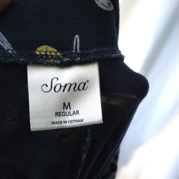 Soma Black and Yellow Floral Wide Leg confort pijama Pants - Picture 7 of 8